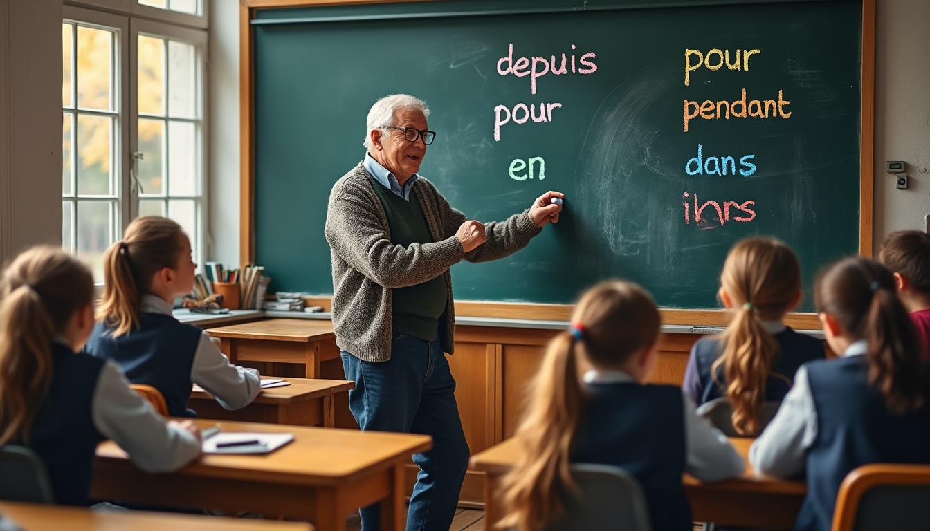 apprenez à utiliser correctement les prépositions de temps telles que depuis, pour, pendant, en et dans pour améliorer votre maîtrise du français.