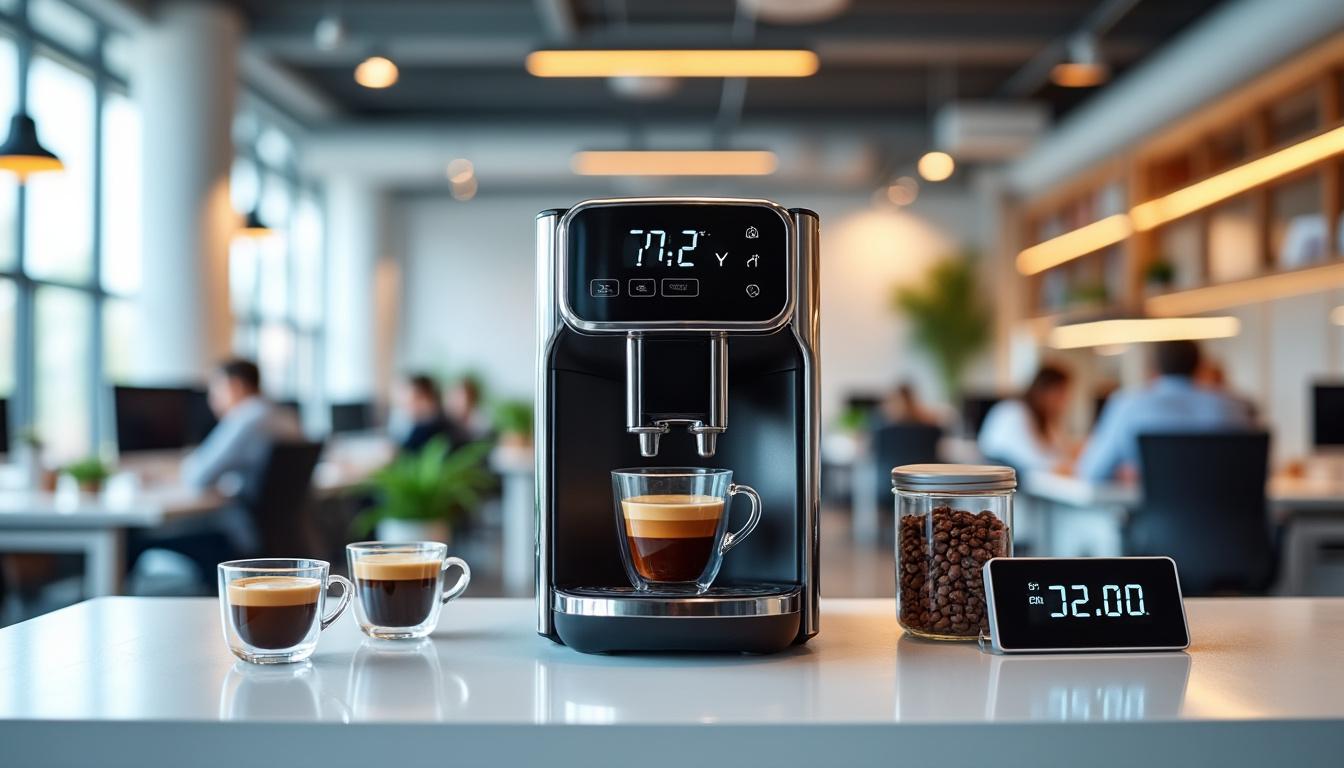 découvrez combien coûte une machine à café adaptée à votre entreprise et trouvez l'option idéale pour offrir un café de qualité à vos collaborateurs.
